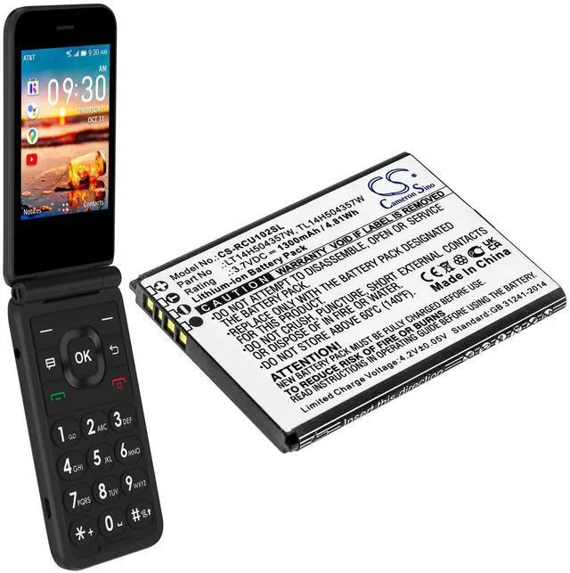 Alt view image 4 of 4 - battery for AT&T Flip IV U102AA Cingular Flip IV U102AA Cricket U102AC Debut Flip