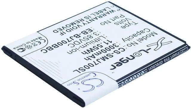Alt view image 3 of 5 - 3000mAh  Battery for Samsung Galaxy J7, SM-J7000, SM-J7008, Galaxy J7 Duos, SM-J700F/DS, SM-J7009 , and others