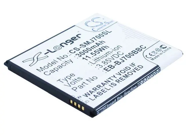 Alt view image 2 of 5 - 3000mAh  Battery for Samsung Galaxy J7, SM-J7000, SM-J7008, Galaxy J7 Duos, SM-J700F/DS, SM-J7009 , and others