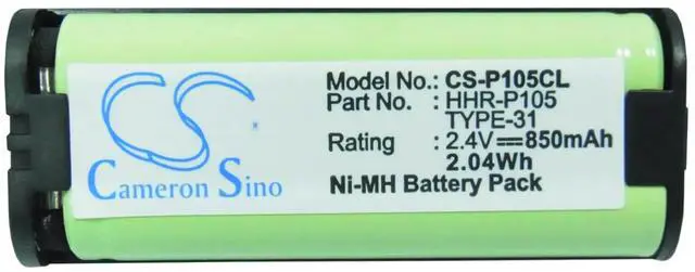 Alt view image 5 of 5 - 850mAh  Battery for Avaya AP680BHP-AV, 3920Muraphone KXFG2451, KX-FG2451Panasonic KX242, KX-242, KX2420 and others