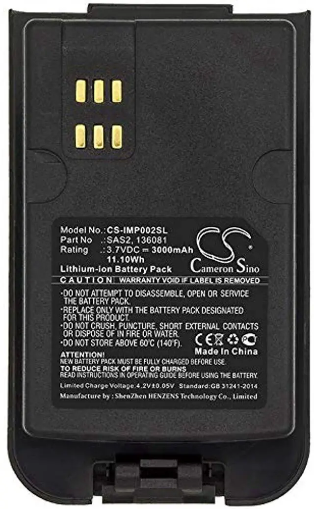 Alt view image 3 of 3 - CS Battery for Inmarsat Isatphone 2 PN:Inmarsat 136081, SAS2, VKB 56426 702 098 3000mAh / 11.10Wh