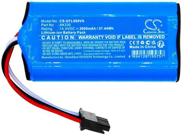 Alt view image 3 of 5 - Cameron Sino Battery for Eufy L50, L60, L60 SES, T2265 PN:Eufy AK330 2600mAh / 37.44Wh