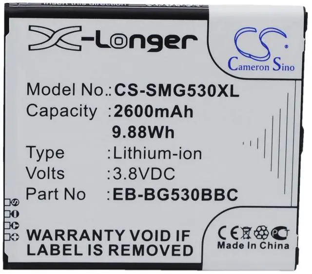 Main image of Cameron Sino battery for Samsung Galaxy Grand Prime  SM-G5308  SM-G5308W  SM-G5309  SM-G5309W  SM-G530Y  SM-G530H  SM-G5306W  Galaxy Gran Prime Duos TV  Galaxy J5 2600mAh / 9.88Wh