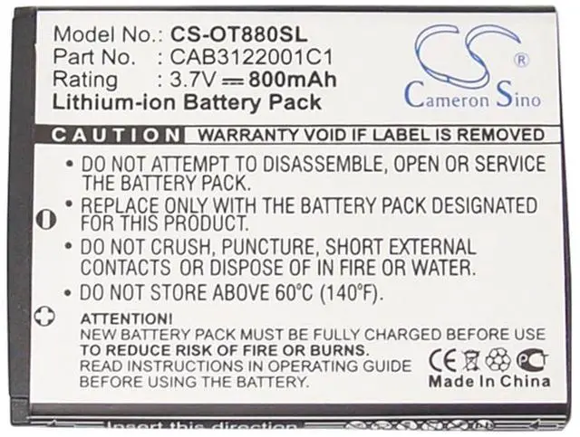 Alt view image 5 of 5 - 800mAh Battery for  Alcatel OT-602, One Touch 602, Miss Sixty, One Touch 710 Chrome  and others