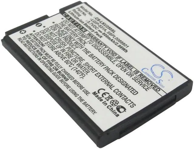 Main image of 800mAh  Battery for LG GB100, GB101, GB106, GB110, GB125, GM205, KG280, KU250, KX186, KX216, KX218 and others