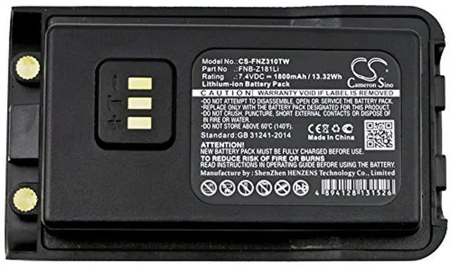 Alt view image 5 of 5 - Cameron Sino Battery for Vertex EVX-C31, VZ-30, VZ-30-D0-5, VZ-30-G6-4 PN:Vertex FNB-Z181Li 1800mAh / 13.32Wh