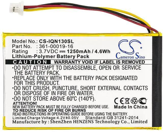 Main image of Cameron Sino Battery for Garmin Nuvi 1300, Nuvi 1340T Pro, Nuvi 1350, Nuvi 1350T, Nuvi 1370, Nuvi 1370T, Nuvi 1375T, Nuvi 1390, Nuvi 1390T, Nuvi 1490 1250mAh