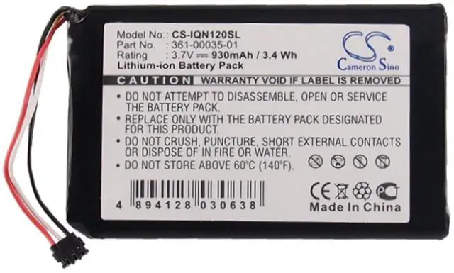 Alt view image 6 of 6 - Cameron Sino Battery for Garmin Drive Assist 50LMT, Drive Assist 51LMT, Nuvi 1205W, Nuvi 1250, Nuvi 1255W, Nuvi 1260W, Nuvi 140T, Nuvi 150T, Nuvi 2595LMT PN:Garmin 361-00035-01 930mAh
