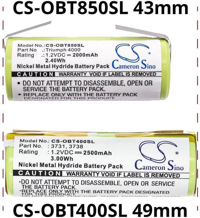 Alt view image 5 of 5 - Cameron Sino Battery for 9900 Toothbrush, Professional Care 8000, Professional Care 8300, Professional Care 8500, Professional Care 9500, Triumph 4000
