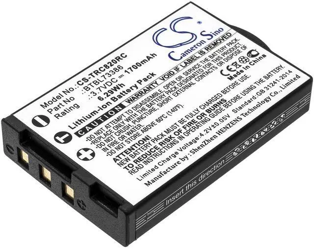 Main image of 1700mAh / 6.29Wh Replace Battery for URC MXHP-R500, MXHP-R700, R100, RM-2, TRC-1080, TRC-820 PN:URC BTBL73386