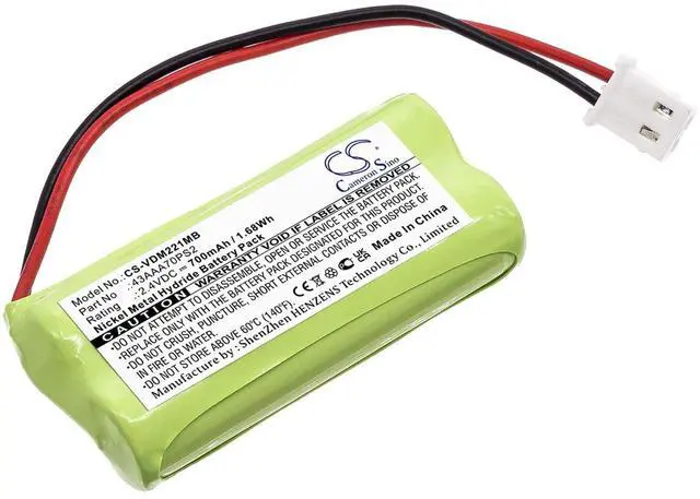 Alt view image 4 of 6 - Cameron Sino Battery for VTech Digital Audio Monitor DM221, DM221, DM221-2, DM222 PN:VTech 43AAA70PS2 700mAh / 1.68Wh