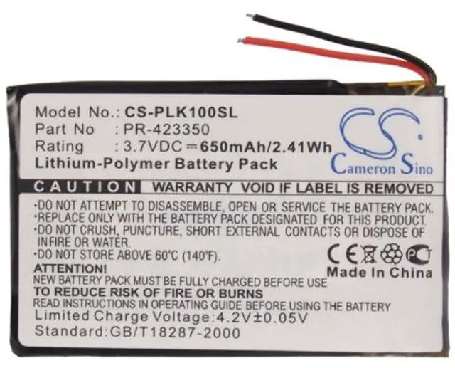 Alt view image 5 of 5 - Cameron Sino Battery for Plantronics K100 PN:Plantronics PR-423350 650mAh / 2.41Wh