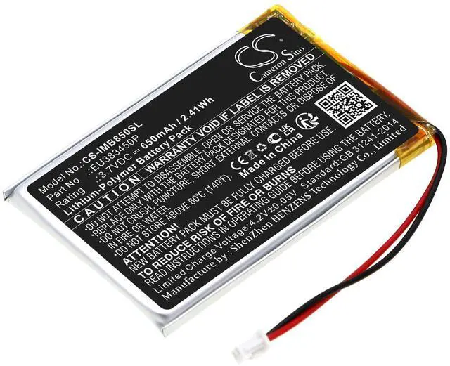 Alt view image 3 of 5 - Cameron Sino Battery for Ingenico MOBY8500 PN:Ingenico EU383450P 650mAh / 2.41Wh