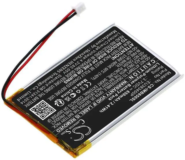 Alt view image 2 of 5 - Cameron Sino Battery for Ingenico MOBY8500 PN:Ingenico EU383450P 650mAh / 2.41Wh