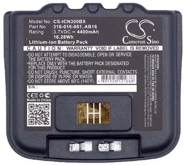 Main image of Cameron Sino Battery for Intermec CN3, CN3E, CN4, CN4E PN:Intermec 318-016-001, 318-016-002, AB15, AB16, AB9 4400mAh / 16.28Wh