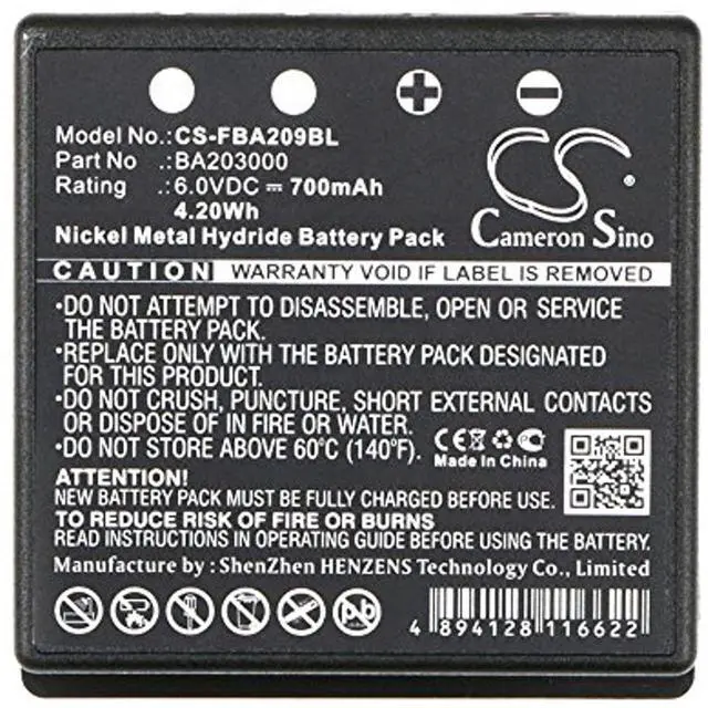 Alt view image 5 of 5 - Cameron Sino Battery for HBC FBFUB09N, FUB 9NM 6V, FUB9NM, Linus 4, Linus 6, Micron 4, Micron 6, Radiomatic Eco, Spectrum 1, Spectrum 2, Spectrum A, Spectrum B, Technos 700mAh