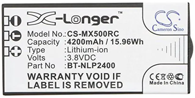 Alt view image 5 of 5 - CS Battery for URC MX-5000 PN:URC BT-NLP2400, NC1110 4200mAh / 15.96Wh