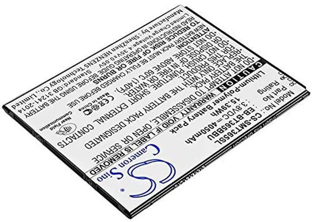 Alt view image 2 of 3 - CS Battery for Galaxy Tab Active, SM-T365 Galaxy Tab Active LTE, SM-T365F0, SM-T390, SM-T390 Galaxy Tab Active 2 Wi, SM-T390N, SM-T395, SM-T395 Galaxy Tab Active 2 LT, SM-T395N 4050mAh