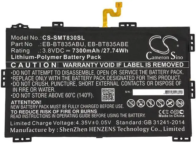 Main image of Cameron Sino Battery for Samsung Galaxy Tab S4 10.5 2018, Galaxy Tab S4 10.5 2018 TD-LTE, Galaxy Tab S4 10.5 LTE, SM-T830, SM-T835 7300mAh