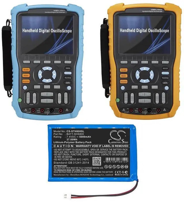 Alt view image 2 of 6 - Cameron Sino Battery for Siglent SHS1000, SHS800 PN:Siglent BATT-SHS800 5000mAh / 37.00Wh