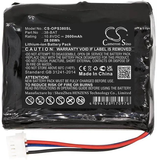 Alt view image 3 of 5 - CS Battery for Olympus 38DL Plus Ultrasonic Thickness PN:Olympus 38-BAT 2600mAh / 28.08Wh