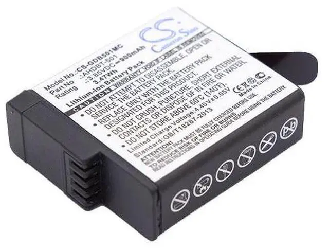 Main image of battery for 601-10197-00, AABAT-001, AABAT-001-AS, ASST1, CHDHX-501, CHDHX-701, CHDHX-701-RW, HD8.01, Hero 2018, Hero 5, Hero 5 Black, Hero 6, Hero 6 Black, Hero 7, Hero 7 Black, Hero 7 White, Hero 8