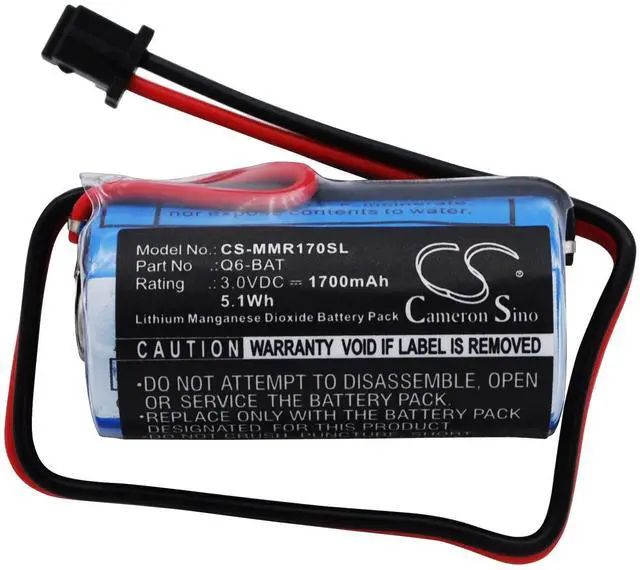 Alt view image 5 of 6 - battery for  MELSEC Q, Q02CPU, Q02HCPU, Q06HCPU, Q12HCPU, Q12PHCPU, Q12PRHCPU, Q170HBATC, Q172HCPU, Q173HCPU, Q25HCPU, Q25PHCPU, Q25PRHCPU