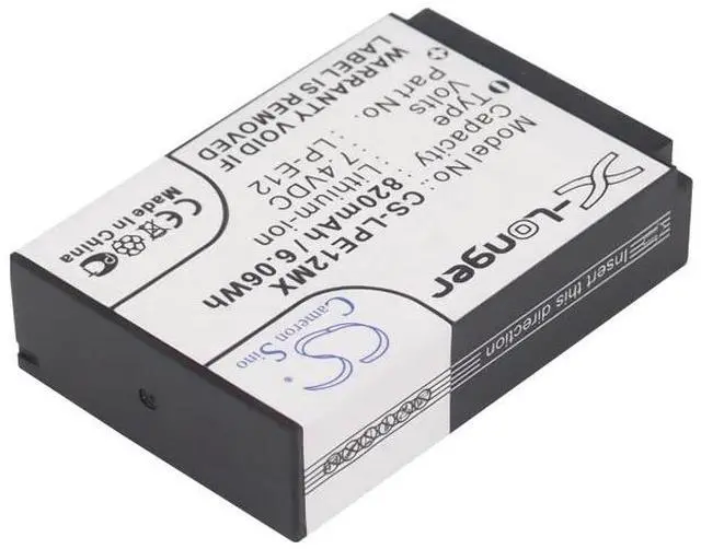 Alt view image 2 of 5 - battery for EOS 100D, EOS Kiss X7, EOS M, EOS M2, EOS SL1, EOS-M, EOS-M10, EOS-M100, EOS-M2, EOS-M50, OS-M, PowerShot SX70 HS, Rebel SL1 Digital