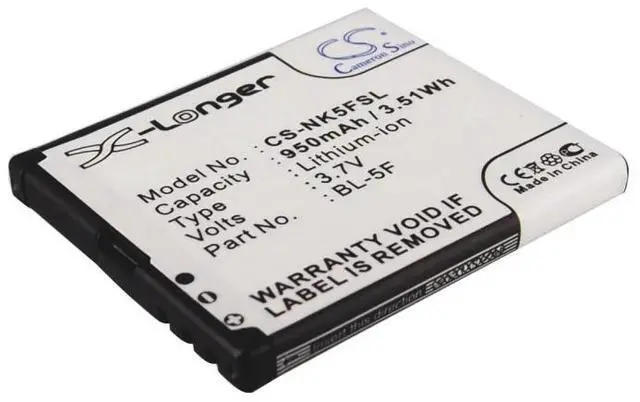 Main image of battery for 6210 Navigator, 6290, 6710 Navigator, C5-SCDMA, E65, N93, N93i, N93i RM-156, N93i RM157, N95, N96, X5, X5-01, X5-SCDMA