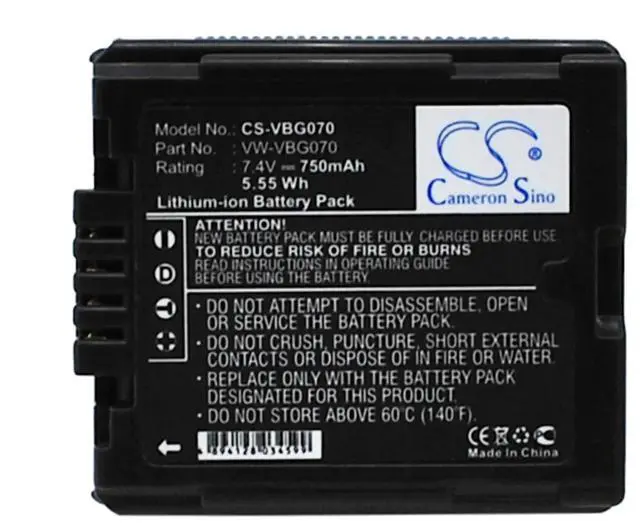 Main image of battery for GS98GK, H288GK, H48, H68GK, HDC-HS100, HDC-HS9, HDC-SD1, HDC-SD100, HDC-SD5, HDC-SD600, HDC-SD700, HDC-SD9, HDC-SX5, NV-GS330, NV-GS500, PV-GS320, PV-GS500, PV-GS80, PV-GS83, PV-GS85, PV-