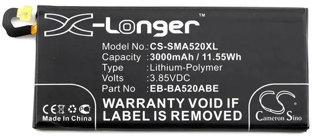 Alt view image 3 of 4 - battery for Galaxy A5 2017, SM-A520F, SM-A520F/DS, SM-A520K, SM-A520L, SM-A520S