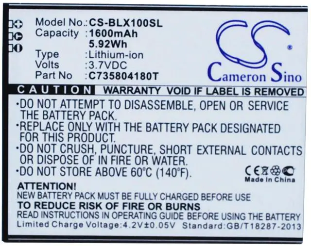 Main image of battery for L100, L100A, L100i, L102A, Life Play, Life Play X