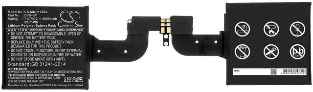 Alt view image 3 of 4 - battery for Surface Book 2 1793, Surface Book 2 1793 15