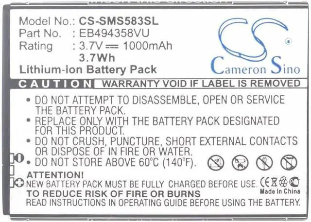 Alt view image 5 of 5 - battery for Cooper, Fit, Galaxy Ace, Galaxy Fit, Galaxy Gio, Galaxy M Pro, Galaxy Pro, Galaxy S Mini, GT-B7510, GT-B7800, GT-S5660, GT-S5660C, GT-S5670, GT-S5830, GT-S5830T, GT-S5831, GT-S5831I, GT-S