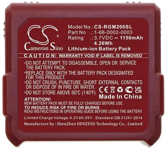 Alt view image 6 of 6 - battery for Guia RM2