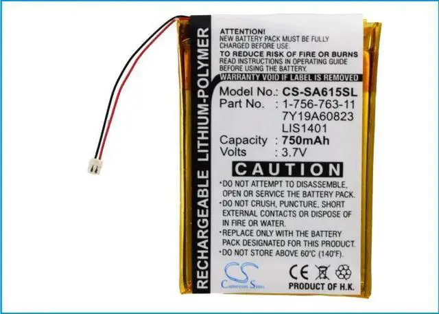 Alt view image 5 of 5 - battery for  NW-S710, NWZ-S600, NWZ-S600F, NWZ-S610, NWZ-S615, NWZ-S615F, NWZ-S616, NWZ-S616F, NWZ-S618, NWZ-S618FBLK, NWZ-S638FRED, NWZ-S716FRNC, NWZ-S716FSNC