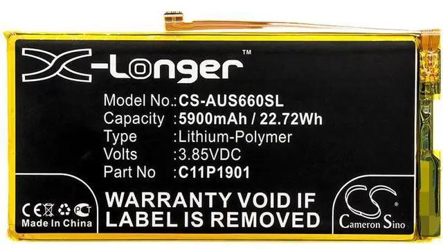 Alt view image 3 of 4 - Cameron Sino battery for  I001D, ROG Phone 2, ROG Phone 2 Strix, ROG Phone 2 Ultimate, ROG Phone II, ROG Phone II Strix, ROG Phone II Ultimate, ZS660KL