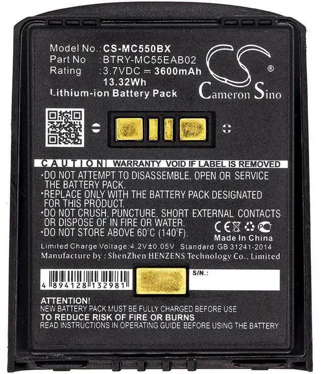 Alt view image 3 of 3 - Cameron Sino battery for MC55, MC5574, MC5590, MC55A, MC55A0, MC56, MC65, MC659, MC659B, MC67