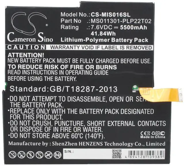 Alt view image 5 of 5 - Cameron Sino battery for  4YM-00001, MQ2-0000, PS2-00001, Surface 3, Surface 3 1657, Surface Pro 3, Surface Pro 3 1631