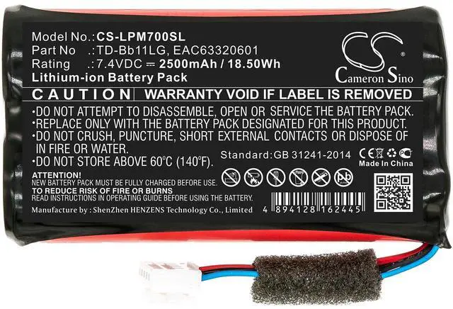 Alt view image 3 of 6 - Cameron Sino battery for Music Flow P7, NP7550, PJ9, PJ9B, PJS9W, PK7, Xboom Go PK7