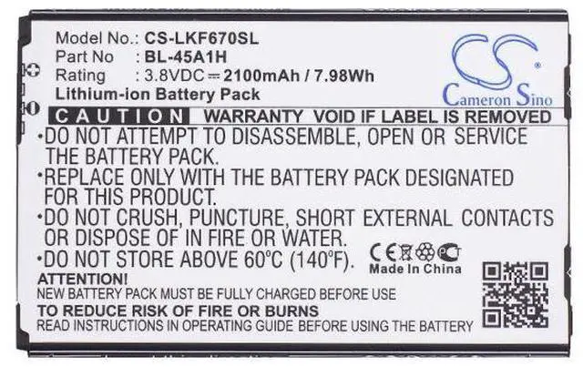 Alt view image 5 of 5 - Camerbattery for F670, F670K, F670L, F670S, K10, K10 4G LTE, K10 Dual SIM, K10 LTE, K410, K420N, K425, K428, K428SG, K430, K430DS, K430DSF, K430dsY, K430N, KG10, L61AL, L62VL, M2, MS428, Premier, Q10