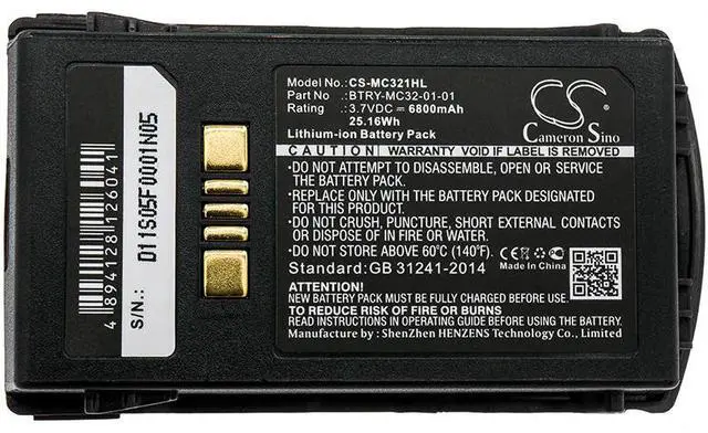 Alt view image 3 of 3 - Cameron Sino battery for MC3200, MC32N0, MC32N0-S