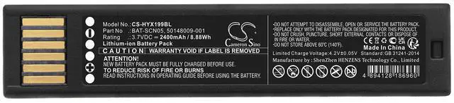 Alt view image 6 of 6 - Cameron Sino battery for 1952GRS-2-31886 (REV B), Granit XP 1990iSR, Xenon 1902GHD, Xenon 1952, Xenon XP 1902GHD, Xenon XP 1952