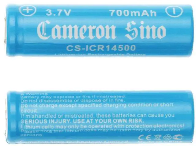 Alt view image 4 of 4 - Cameron Sino CS - ICR14500 3.7V 650mAh Unprotected Rechargeable Lithium - ion Battery