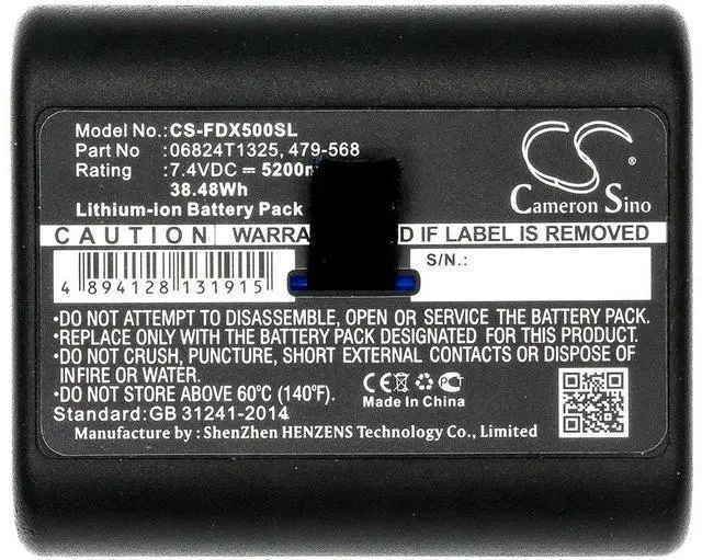 Alt view image 5 of 5 - Cameron Sino battery for DSX Versiv, DSX-5000 CableAnalyzer, Versiv