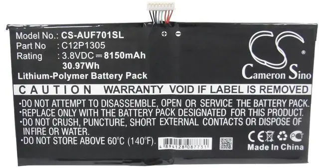 Alt view image 5 of 6 - Cameron Sino battery for K00C, TF701T, Transformer TF701T