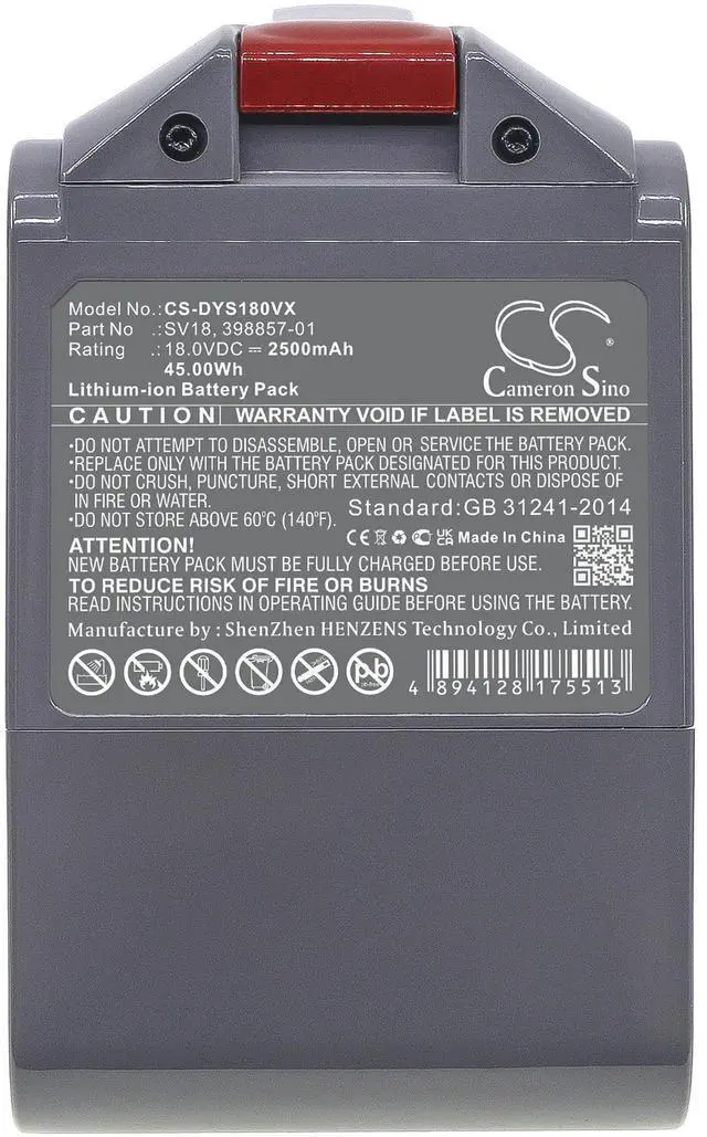Alt view image 5 of 7 - Cameron Sino battery for Digital Slim Fluffy Extra, Digital Slim Fluffy Pro, V10 Digital Slim, V10 Digital Slim Fluffy Extra, V10 Slim, V11 Slim, V15 Detect