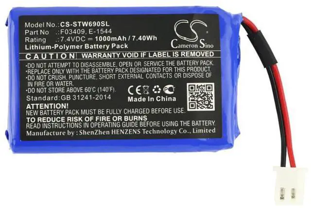Alt view image 3 of 4 - Cameron Sino battery for  WS-6906, WS-6908, WS-6909, WS-6912, WS-6912 Digital Satellite Find, WS-6923, WS-6932, WS-6933, WS-6936
