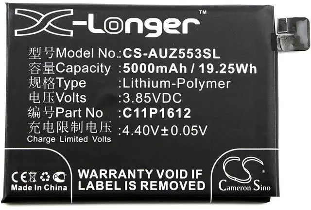 Alt view image 3 of 4 - Cameron Sino battery for ZE553KL, ZenFone 3 Zoom, ZenFone 3 Zoom Dual SIM LTE, Zenfone 3 Zoom S