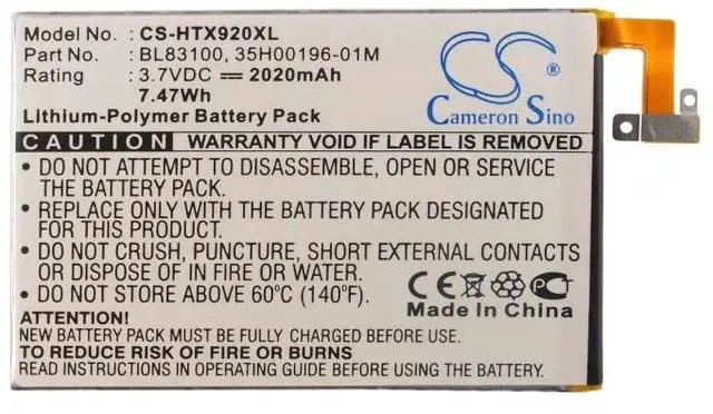 Alt view image 5 of 6 - Cameron Sino battery for ADR6435, butterfly, Butterfly J, Deluxe X920e, DLX, Droid DNA, Droid Incredible X, HTC6435LVW, HTL21, J, J butterfly, J DNA, X920, X920e